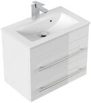 Posseik Badm&ouml;bel-Set Badm&ouml;bel Waschplatz "Portus 600 SlimLine" 60 cm wei&szlig;