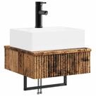 vidaXL Badezimmerspiegelschrank Wandmontiertes Waschbecken Altholz 40 x 41 x 39...