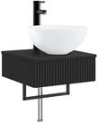 vidaXL Badezimmerspiegelschrank Wandmontiertes Waschbecken Schwarz 40 x 41 x...