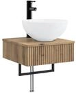 vidaXL Badezimmerspiegelschrank Wandmontiertes Waschbecken Artisan-Eiche 40 x...