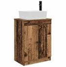 vidaXL Badezimmerspiegelschrank Badezimmerschrank mit Waschbecken Altholz 54 x...