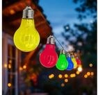 Spetebo LED-Lichterkette Solar mit 10 bunten LED Gl&uuml;hbirnen, 10-flammig, 450...