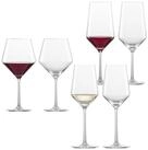 Zwiesel Glas Gl&auml;ser-Set Pure Rot- und Wei&szlig;weingl&auml;ser 6er Set, 6-tlg., Glas
