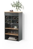 Livinity&reg; Weinregal Regusa, Goldkraft Eiche/Anthrazit/Anthrazit, 60 x 106 cm,...