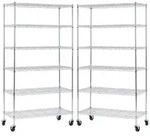 PROREGAL&reg; Standregal Gitterregal HADES Rollen, 2-tlg. silberfarben 90 cm x 160...