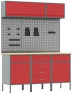 vidaXL Werkzeugschrank Arbeitsschrankset mit Schubladen mit Speicher 8 stk. Rot