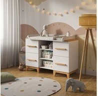 VitaliSpa&reg; Wickelkommode Malia, Wei&szlig;/Artisan/Artisan, 133 x 98 cm XL mit 4