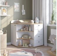 Vicco Wickelkommode Aria, Wei&szlig;/Artisan/Artisan-Eiche, 85 x 90 cm mit Regalen...