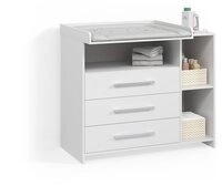 Livinity&reg; Wickelkommode Torino, Wei&szlig;/Wei&szlig;, mit Schubladen