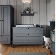 VitaliSpa&reg; Wickelkommode Ajaton, Grau, 133 x 98.4 cm mit 3 Schubladen