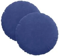 vidaXL Sitzkissen, Sitzkissen 2 St&uuml;ck Polizeiblau &Oslash; 30 x 13 cm Samt