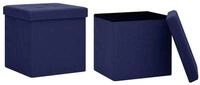 vidaXL Hocker Hocker mit Stauraum 2 Stk. Blau Leinenoptik (2 St)
