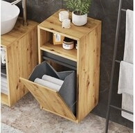 Vicco W&auml;scheschrank Viola, Artisan/Grau, 38 x 80 cm mit W&auml;schkorb (1-St)