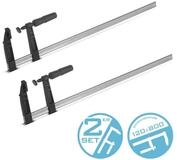 STAHLWERK Schraubzwinge 120x800 mm Klemmzwinge stabile F-Zwinge 2er Set, (2 St)