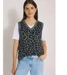 CECIL Pullunder Sommer-Weste mit V-Neck und Leo-Muster gr&uuml;n L (42)
