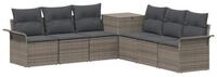 vidaXL Gartensofa Sofa Set 7 stk. Grau und Dunkelgrau Polyrattan und Stahl, 7...