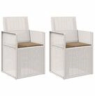 vidaXL Gartenstuhl Garten Esszimmerst&uuml;hle 2 stk. Wei&szlig; und Taupe PP (2 St)