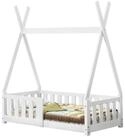 en.casa Kinderbett, Helsingborg Tipi Bett 70 x 140 cm Kiefernholz Wei&szlig;