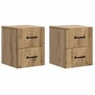 vidaXL Nachttisch 34,5 x 33 x 40 cm Nachttisch h&auml;ngend 2er Set Nachtschrank