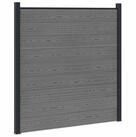 vidaXL Gartenzaun zaunset 180 x 186 cm WPC und Aluminium Grau, (1-St)