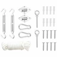 vidaXL Sonnensegel 80 x 50 mm 9-tlg Sonnensegel Zubeh&ouml;r-Set Edelstahl