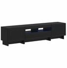 vidaXL TV-Schrank 5-teiliges LED TV Schrank Schwarz Holzwerkstoff
