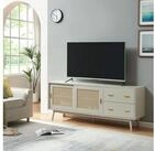 en.casa TV-Schrank &raquo;Susa&laquo; 160x40x65 cm mit Polyrattan-Front Beige