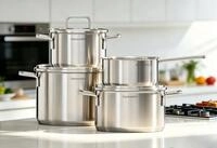 Hanseatic Topf-Set DAILY, Edelstahl 18/10 (Set, 7-tlg., Stielkasserolle 16 cm,