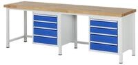 RAU Werkbank Rau Werkbank h&ouml;henverstellbar 8162A1, B2500xT700xH840-1040mm, 8x...