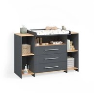 Livinity&reg; Wickelkommode Torino, Anthrazit/Goldkraft Eiche/Goldkraft Eiche, mit...