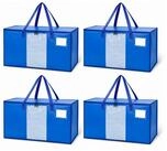 relaxdays Aufbewahrungstasche Umzugstasche 100 Liter, blau, 4er Pack
