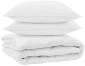 vidaXL Bett Ganzjahresbettdecke mit Kissen 3 Stk. Wei&szlig; Mikrofaser (3-tlg)