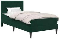 vidaXL Bett Bettgestell mit Matratze Dunkelgr&uuml;n 100 x 200 cm Samt (1-tlg)
