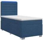 vidaXL Bett Boxspringbett mit Matratze mit Kopfteil Blau 90 x 200 cm Stoff...