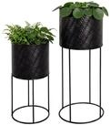 relaxdays Blumenst&auml;nder Metall Blumenst&auml;nder 2er Set, schwarz