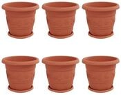 vidaXL Pflanzk&uuml;bel 30 x 25 cm Pflanzk&uuml;bel Blument&ouml;pfe 6 pcs Ziegelrot &Oslash;...