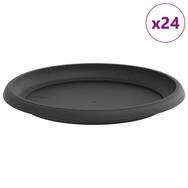 vidaXL Blumentopfuntersetzer, Runde Blumenplatte 24 pcs Schwarz &Oslash; 14 x 2 cm