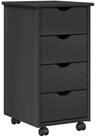 vidaXL Schranksystem Rollschrank 34 x 39 x 65,5 cm Massivholz Kiefer Grau (1-St)