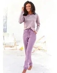 Vivance Dreams by Lascana Pyjama mit garngef&auml;rbten Streifen lila 36/38