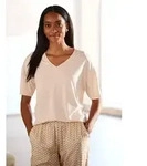 LASCANA Pyjamaoberteil mit V-Ausschnitt beige 36/38