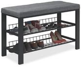 relaxdays Schuhbank mit Polster (1-St), Dunkelgrau-Schwarz