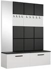 Masseno Garderobenschrank MODULO 161,2 x 204 cm Flurm&ouml;bel mit Spiegel Wei&szlig;