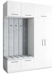 Masseno Garderobenschrank REMA 180 x 240 cm Garderoben-Set mit 2 T&uuml;ren Wei&szlig;