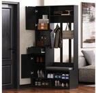 STILVORA Garderoben-Set Flurgarderobe mit sitzbank,Kleidungschrank schwarz mit 4