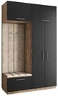 Masseno Garderobenschrank REMA 150 x 240 cm Garderoben-Set mit 2 T&uuml;ren Eiche...