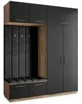Masseno Garderobenschrank REMA 200 x 240 cm Garderoben-Set mit 2 T&uuml;ren Eiche...