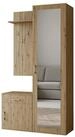 Masseno Garderobenschrank VENTO 100 x 180,5 cm Flurm&ouml;bel mit Spiegel und 1 T&uuml;r