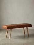 KADIMA DESIGN Sitzbank Springbock-Lederbank: Sitzm&ouml;bel aus Massivholz &...