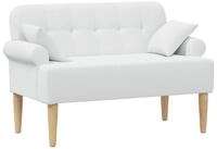 vidaXL Sitzbank 120 x 65 x 79 cm Zweisitzer mit Knopfheftung Wei&szlig; 120x65x79 cm...