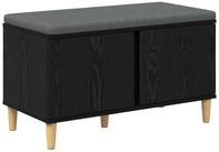 vidaXL Sitzbank, Flurbank mit Kissen Schwarz Eichen-Optik 60 x 38 x 46 cm